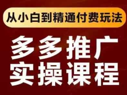 拼多多推广实操课程，从小白到精通付费玩法-青年云网创—高质量项目商城